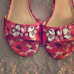 floral jeweled heels